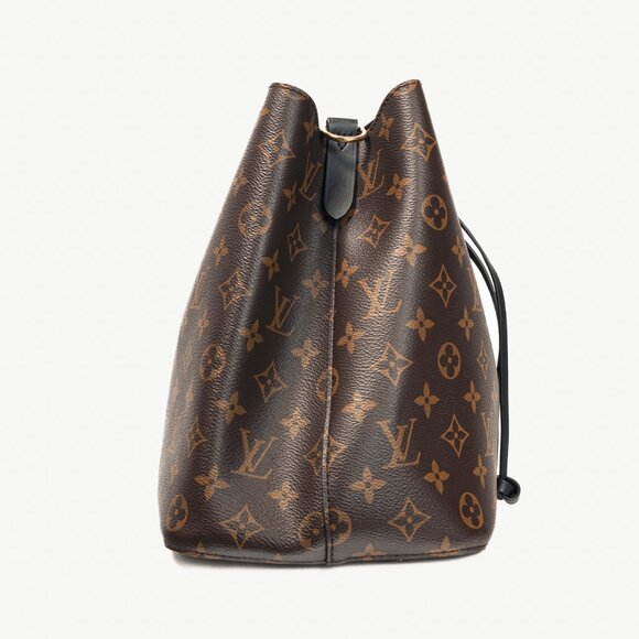 Louis Vuitton NeoNoe MM Monogram Canvas & Black Leather Bucket Bag - Picture 3 of 15